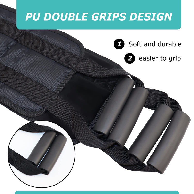 [LOSCHEN] 80cm Transfer Belt for Patient,Padded Bed Transfer Nursing Sling for Disabled, Elderly, Seniors, Injured-Safely Move from Car, Wheelchair, Bed(Black) Black - NewNest Australia