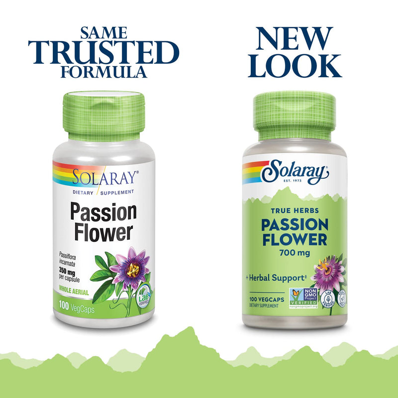 Solaray Passion Flower Aerial Extract 350mg | Healthy Relaxation & Focus Support | May Help Calm Mental Chatter & Restlessness | 100 VegCaps - NewNest Australia
