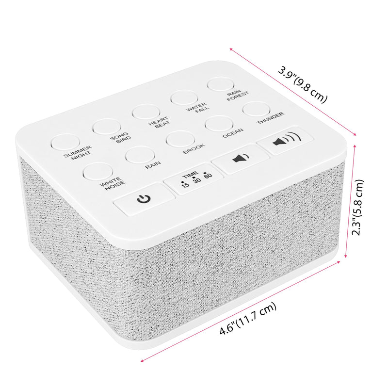 BIGMONAT Portable White Noise Machine, with 10 high-quality natural soothing sounds, with memory and timing functions, suitable for infants, children, adults and home office travel, white - NewNest Australia