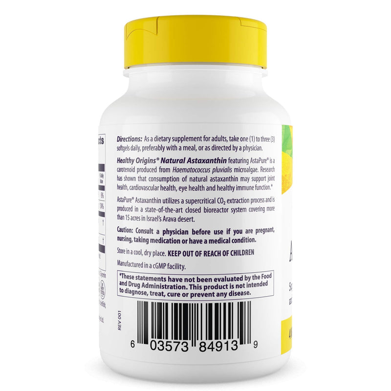 Healthy Origins Astaxanthin (AstaPure) 4 mg, 60 Softgels - NewNest Australia