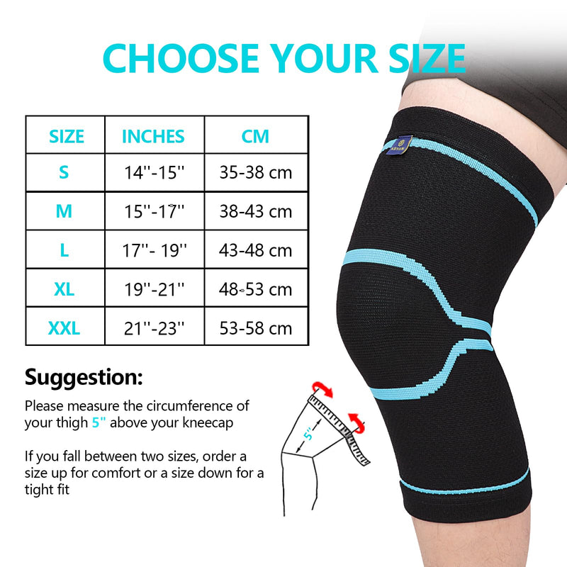 Abyon Knee Support For Men Women, Pack Of 2 Compression Knee Support For Meniscus Tear, Arthritis, Joint Pain, Ligament Injury, Acl, Mcl, Tendonitis, Running, Sports - NewNest Australia