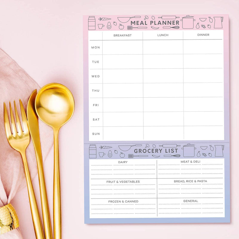 Sweetzer & Orange Meal Planner Notepad and Grocery List | 7x10 inch Pad for Organized Weekly & Daily Planning | Tear-Off Grocery Magnetic Notepad Checklist for Convenient Shopping - NewNest Australia