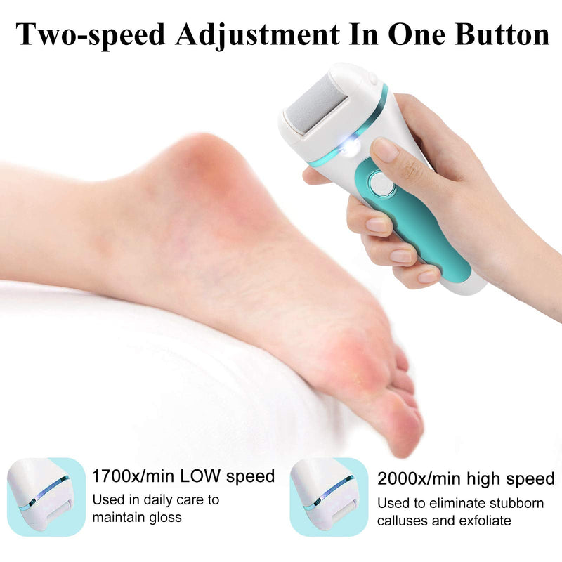 ZOUYUE Electric Foot File Pedicure Kit,Rechargeable Waterproof Hard Skin Remover with 3 Rollers and 2 Speeds,Stainless Steel Foot Care Gift Set for Dry Dead Cracked Feet and Dead Skin White - NewNest Australia