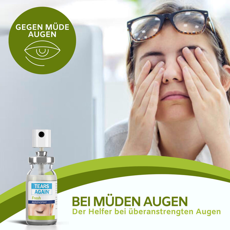 TEARS AGAIN Fresh 10ml - Eye spray against dry eyes, also suitable for children - Helps with tired and irritated eyes - No preservatives - Fresh eyes with menthol - NewNest Australia