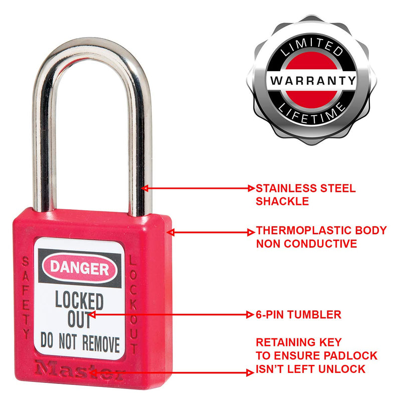 Master Lock 410RED Lockout Tagout Safety Padlock with Key Red - NewNest Australia