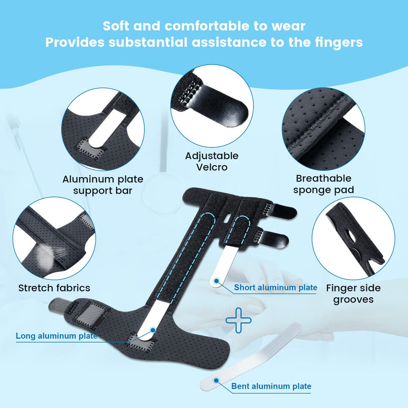 Finger Splint Finger Support, Finger And Metatarsal Splints, Adjustable Finger Orthosis, Aluminum Plate Support For Boxer Fracture, Sprains, Arthritis, Tendonitis, Trigger Fingers (2 Fingers) - NewNest Australia