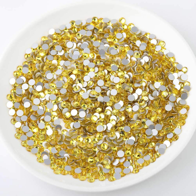 beadsland 1440 Piece Flat Back Crystal Rhinestones Round Gems,1.3mm-6.5mm,Lemon Yellow(SS3(1.3-1.4mm)) Lemon Yellow SS3/1440pcs - NewNest Australia