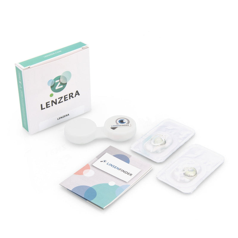 Lens finder Lenzera Circle Lenses green 'Babe Green' without and with strength + combination solution + container 15mm Big Eyes colored contact lenses BABE GREEN - NewNest Australia