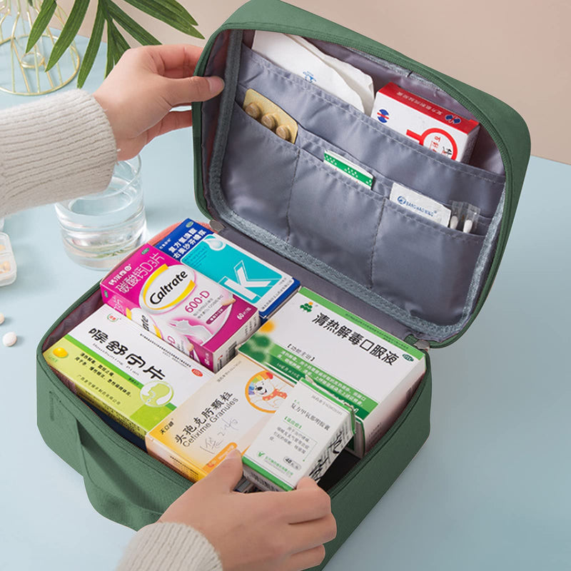 ToKinCen First Aid Bag Compact, First Aid Kit Bag Multifunctional Layered Waterproof Medical Supplies Organizer Travel Medicine Bag for Emergency Home Office Car Outdoors Boat Camping Hiking (Green) - NewNest Australia
