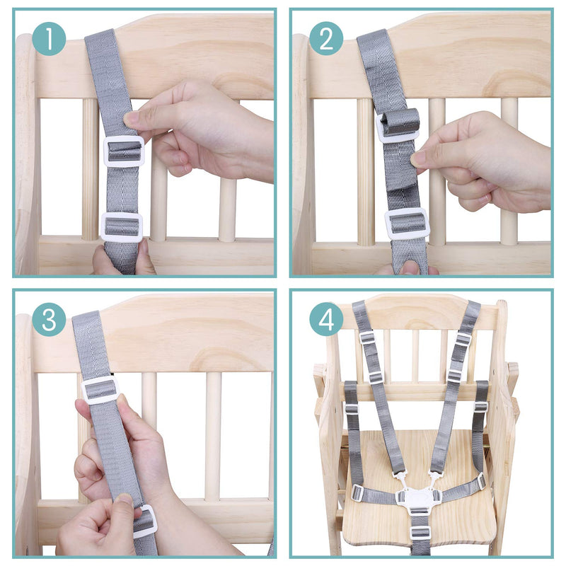 High Chair Straps, Replacement 5 Point Harness Straps Belt for Stroller High Chair Pram Buggy Children Kid - NewNest Australia