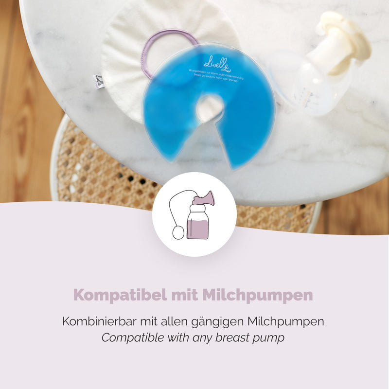 Livella breast gel cushion 3-in-1 cooling cushion & heat cushion for the breast & breastfeeding - Can be used with breast pump - Relaxing & milk flow stimulating - Thermal pads 2 pieces & 2 protective fleeces - NewNest Australia