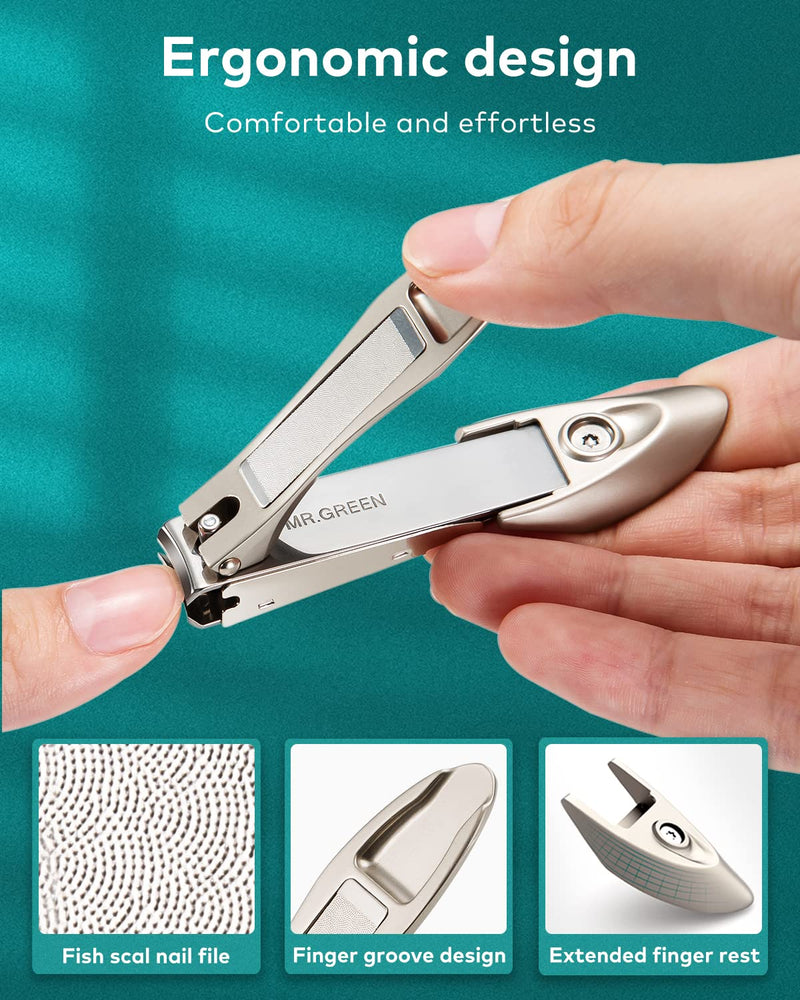 Nail Clippers Set for Thick Nails, Professional Nail Cutter with Catcher, Medical Grade Stainless Steel, Sharp and Durable Nail Clipper Kit for Men and Women, Bionics Design Small and Big - NewNest Australia