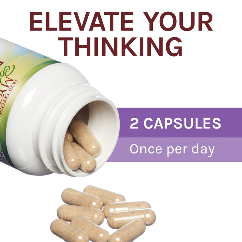 Host Defense, MycoBotanicals Brain, Promotes Concentration, Memory and Cognitive Functioning, Daily Mushroom and Herb Supplement, Vegan, Organic, 60 Capsules (30 Servings) Standard Packaging - NewNest Australia