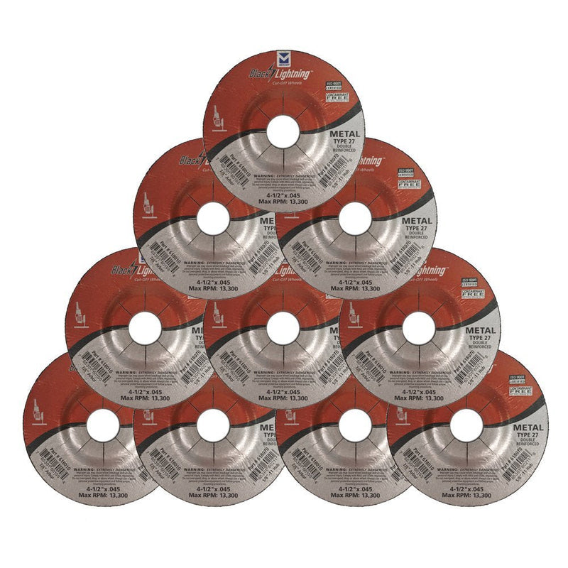 Mercer Industries 618010P Type 27 Cut-Off Wheel for Ferrous Metals, 4-1/2" x .045 x 7/8", 10-Pack - NewNest Australia