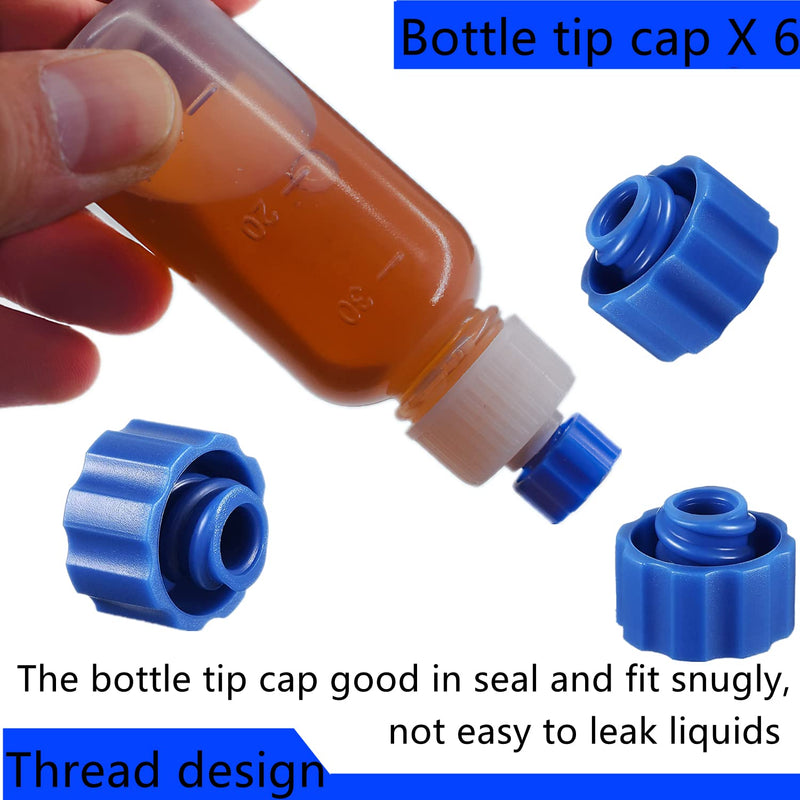 6 Pcs Glue Applicator Bottles, 30ml Plastic Squeezable Dropper Bottles with Blunt Needle Tip 14ga 16ga 18ga 20ga for Glue Applications, Paint Quilling Craft and Oil - NewNest Australia