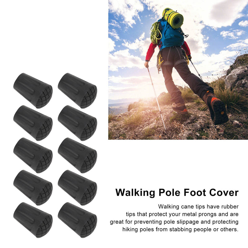 11mm Walking Stick Ferrules, 10pcs Walking Stick Foot Caps, Heavy Duty Hiking Pole Rubber Tips, Round Head Shock Absorbing Trekking Poles Caps Crutch Tips Walking Cane Tips Protectors - NewNest Australia