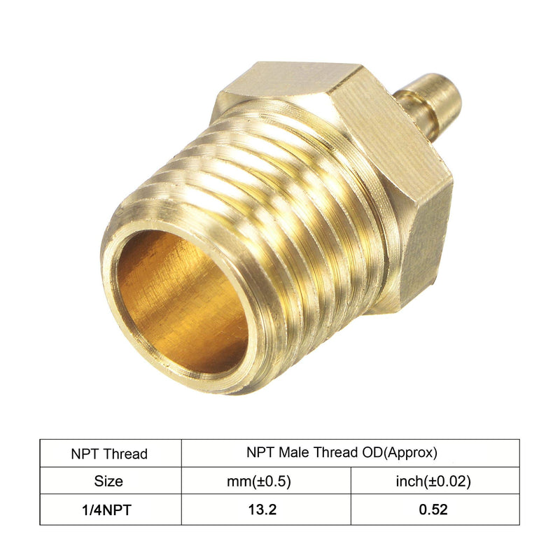 uxcell Brass Hose Barb Fitting Straight 1/8 Inch x NPT 1/4 Male Thread Pipe Connector for Water Air Fuel Tube 2pcs 1/8"x1/4 NPT - NewNest Australia