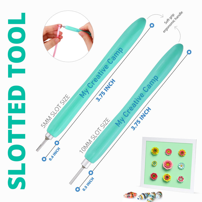 MY CREATIVE CAMP 4 Pack Paper Quilling Tools Set - 2 Slotted Tools, Needle Tool, Tweezer and Storage Box - NewNest Australia