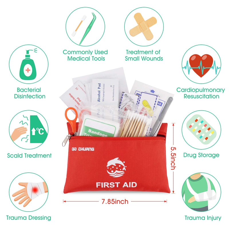 Small Travel First Aid Kit - 87 Piece Clean, Treat and Protect Most Injuries,Ready for Emergency at Home, Outdoors, Car, Camping, Workplace, Hiking. - NewNest Australia
