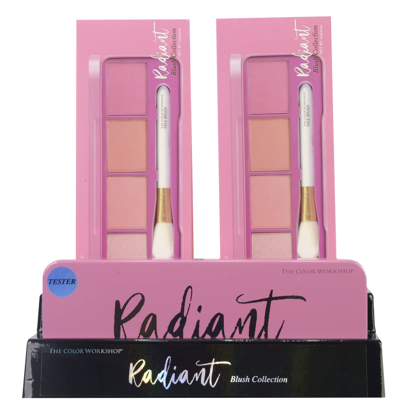 Essentials Radiant - Blush Palette - Palette with 4 Matte and Pearly Blush Colours and a Face Brush, Professional Makeup Kit - Makeup Gift Set for Girls, Teenagers and Women - NewNest Australia