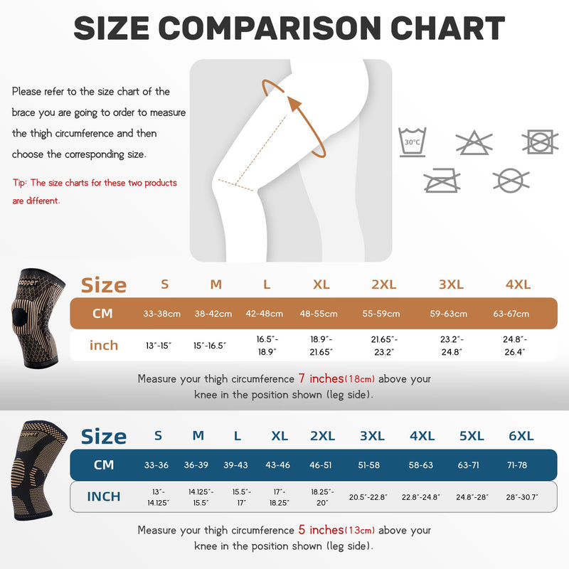 JIUFENTIAN Copper Knee Support for women and men-Compression knee brace for arthritis,knee Pain Relief, Running,Ligament Injury Recovery,Meniscus Pain,Walking sports(M) M Tan - NewNest Australia