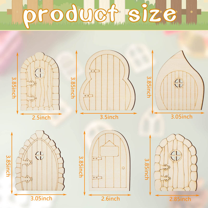 48 Pcs Fairy Door Wooden Garden Doors Craft Mini Window Fairy House DIY Kit Unfinished Miniature Door Unpainted Fairy Window Accessories for Wall Home Party Decoration (Antique Style) Antique Style - NewNest Australia