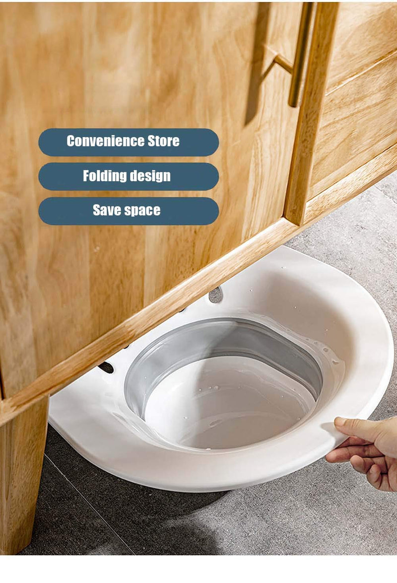 Sitz Bath for Toilet Hemorrhoids - MissZM, for Postpartum Pregnant-Women or Hemorrhoids, Foldable Hangable Storage Large-Capacity Private Care Washing Anti-Overflow Toilet Seat Pink - NewNest Australia