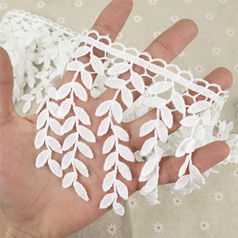 White Lace Trim with Tassel, Sewing Fringe Tassel Trim, Crafts Decorative Trim, 5 Yards (White, Leaf Fringe) White, Leaf Fringe - NewNest Australia