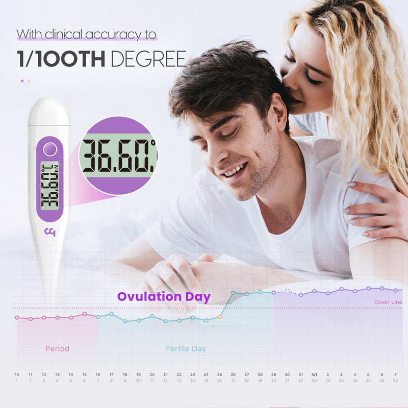 Femometer Vinca Lite Basal Thermometer, Digital Fertility Thermometer Fertility Monitor for Ovulation Cycle Control, No Bluetooth, Purple - NewNest Australia