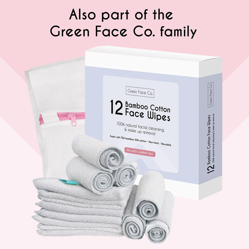 20 x Microfibre Makeup Remover Wipes with Laundry Bag by Green Face Co | Reusable Soft Facial Cloths for Beauty Routine | Great Make Up Removing Towel or Cleansing Cloth - NewNest Australia