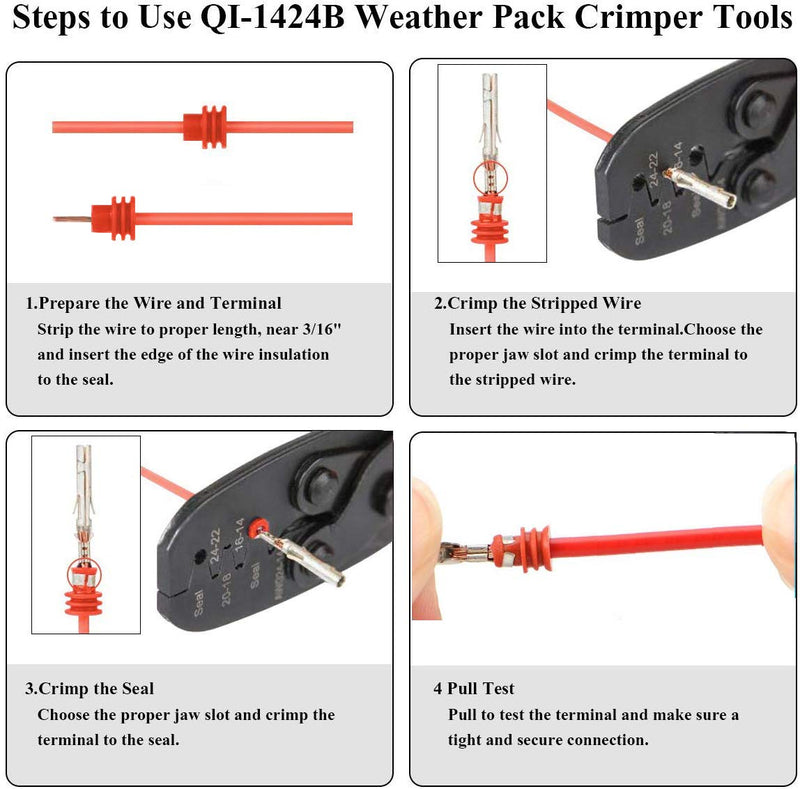 Qibaok Weather Pack Crimper Tools Waterproof Connectors Crimping Tool  for Delphi Packard Weather Pack Terminals or Metri-Pack Connectors - NewNest Australia