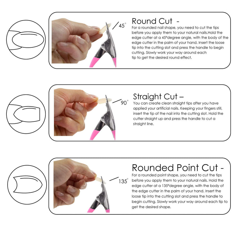 TRIXES Nail Tip Clipper - False Acrylic Nail Cutter - Nail Trimmer - Professional Nail Tip Clippers - False Nails Artificial Gel Nails Shaper - DIY Manicure or Salon Beauty Accessory - Colour Pink - NewNest Australia