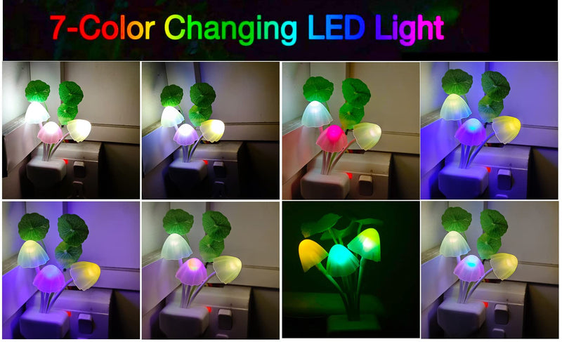 Led Night Light w/Smart Sensor,AUSAYE 0.6W Plug-in Night Lights for Kids Adults Cute Mushroom Night Light Bedroom Home Decor Light Wall Lamps NightLight 1 Pack - NewNest Australia
