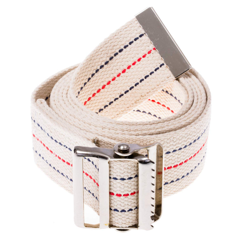 COW&COW Transfer and Gait Belt 60inch - Transfer Walking and Standing Assist Aid for Caregiver Nurse Therapist 2 inches- with Metal Buckle(Beige) Beige With Stripes 60 Inch (Pack of 1) - NewNest Australia