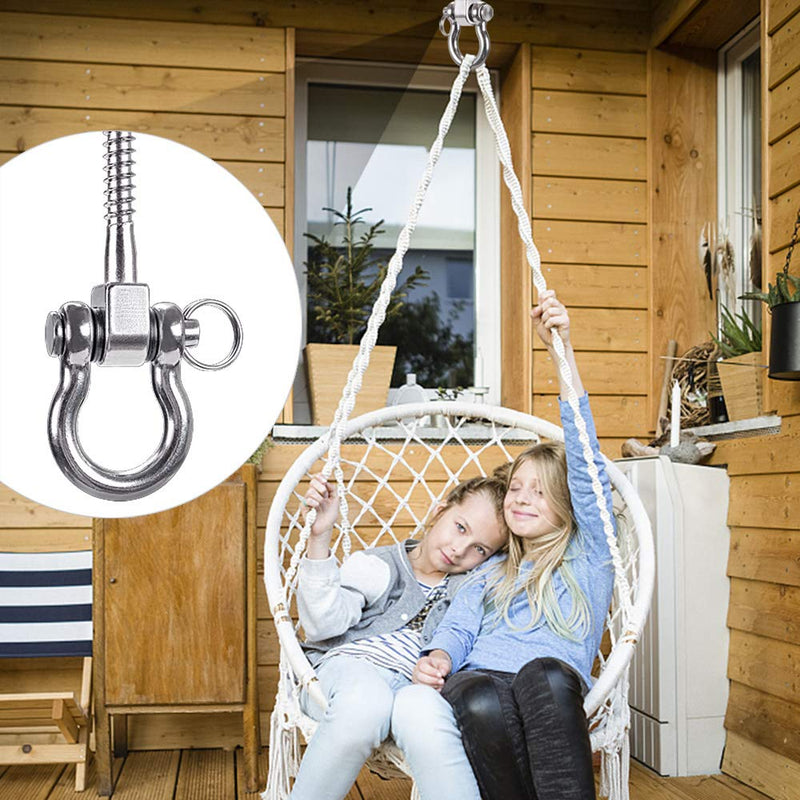 SELEWARE Set of 2 Permanent Antirust 304 Stainless Steel Screw Bracket Heavy Duty 180° Swing Hangers, 1800LB Capacity Playground Yoga Hammock Rope Tire Web Chair Sandbag Punching Bag Porch Swing Sets - NewNest Australia