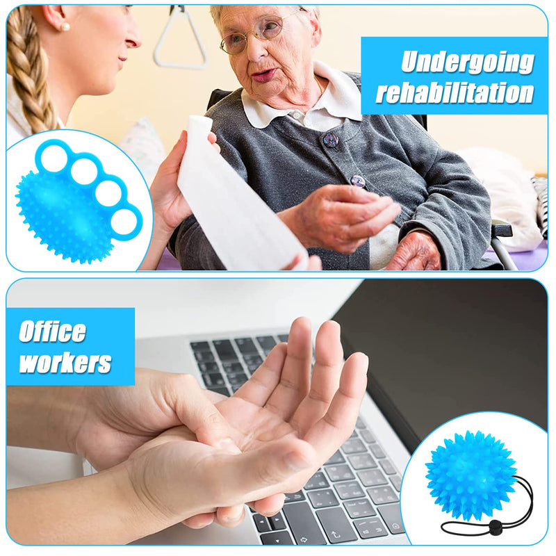 Adnewx Hand Trainer Finger Trainer Ball, Set Of 2 Hedgehog Ball, Soft Rubber Kneading Ball For Hands Therapy, Osteoarthritis, Finger Training, Relieves Stress, Anxiety Relief - NewNest Australia