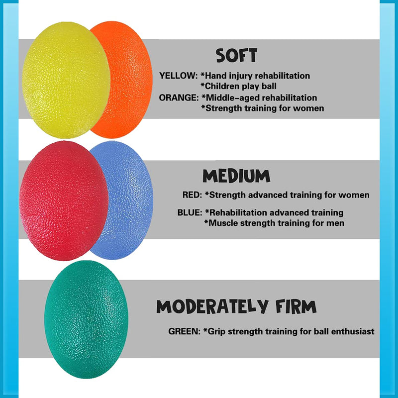 GOZATO Squeeze Ball for Hand Therapy - Squishy Stress, PT, Arthritis Pain Relief Workout, Hand Exercise Ball - Grip Strengthening Physical, Arthritis Pain Relief Workout Set - Finger Wrist Muscles Arthritis Grip Exerciser Strengthening 5pcs - NewNest Australia