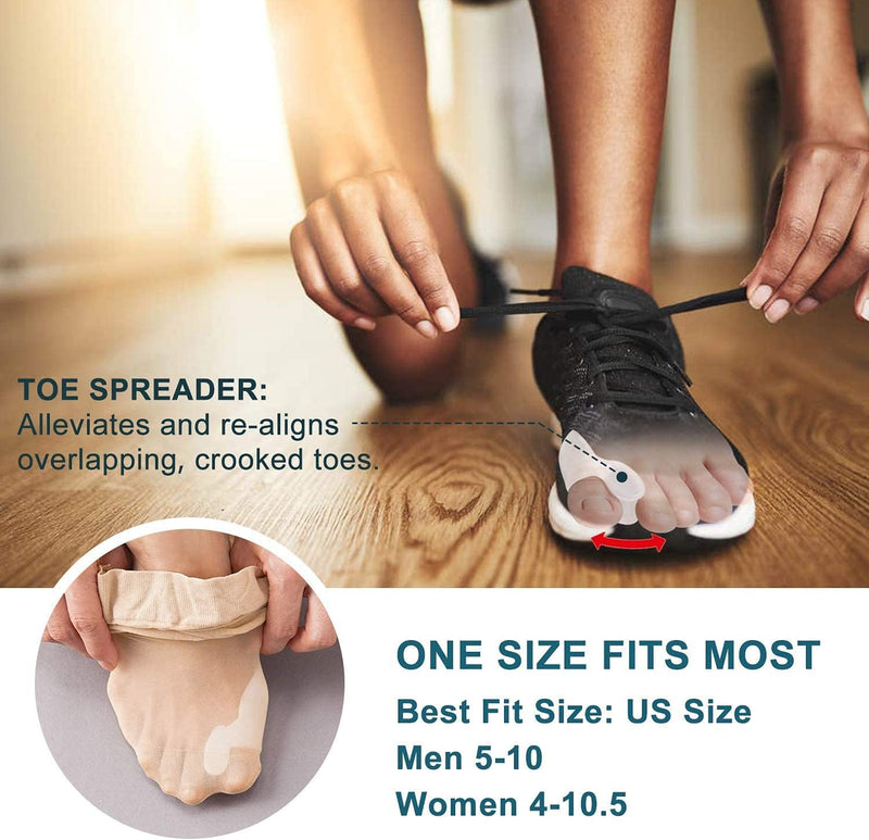 PrettSole 2 Pairs Bunion Cushion Pads (1/2’’Thickness), Bunion Protector with Spacer to Separate Big Toe, Bunion Relief Pads with Gel Shield to Relieve Bunion Pain, Treat Pain in Big Toe Joint - NewNest Australia