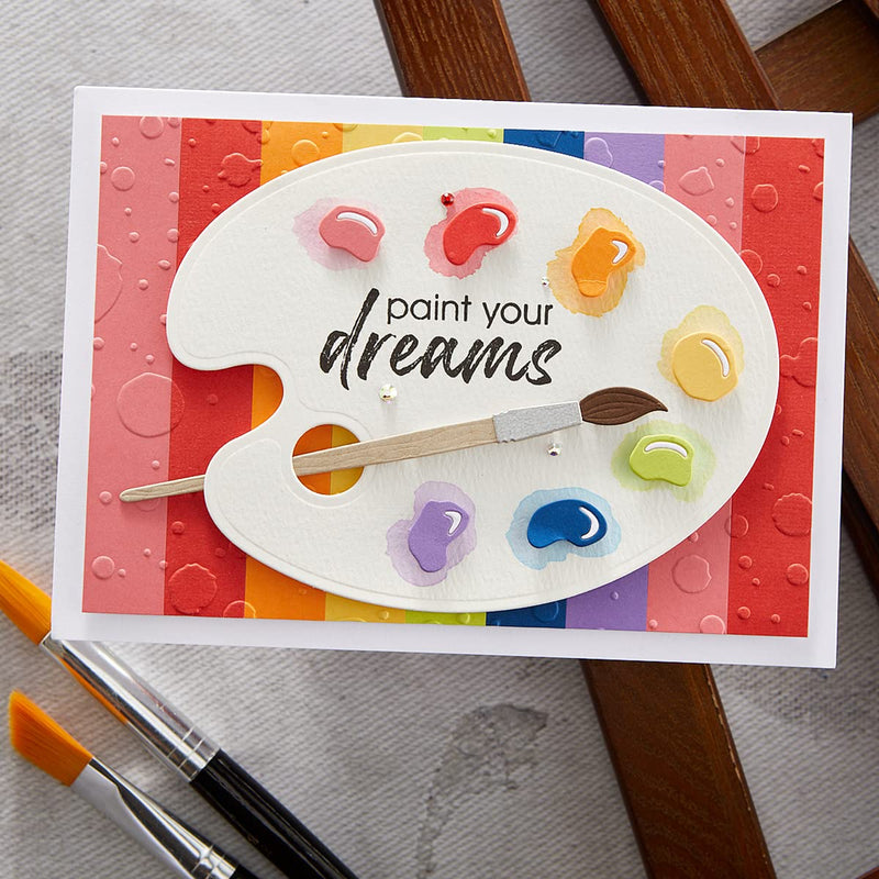 Spellbinders Painter's Palette Dies from The Paint Your World Collection by Vicky Papaioannou Etched Die Template, Bronze 48 Count - NewNest Australia