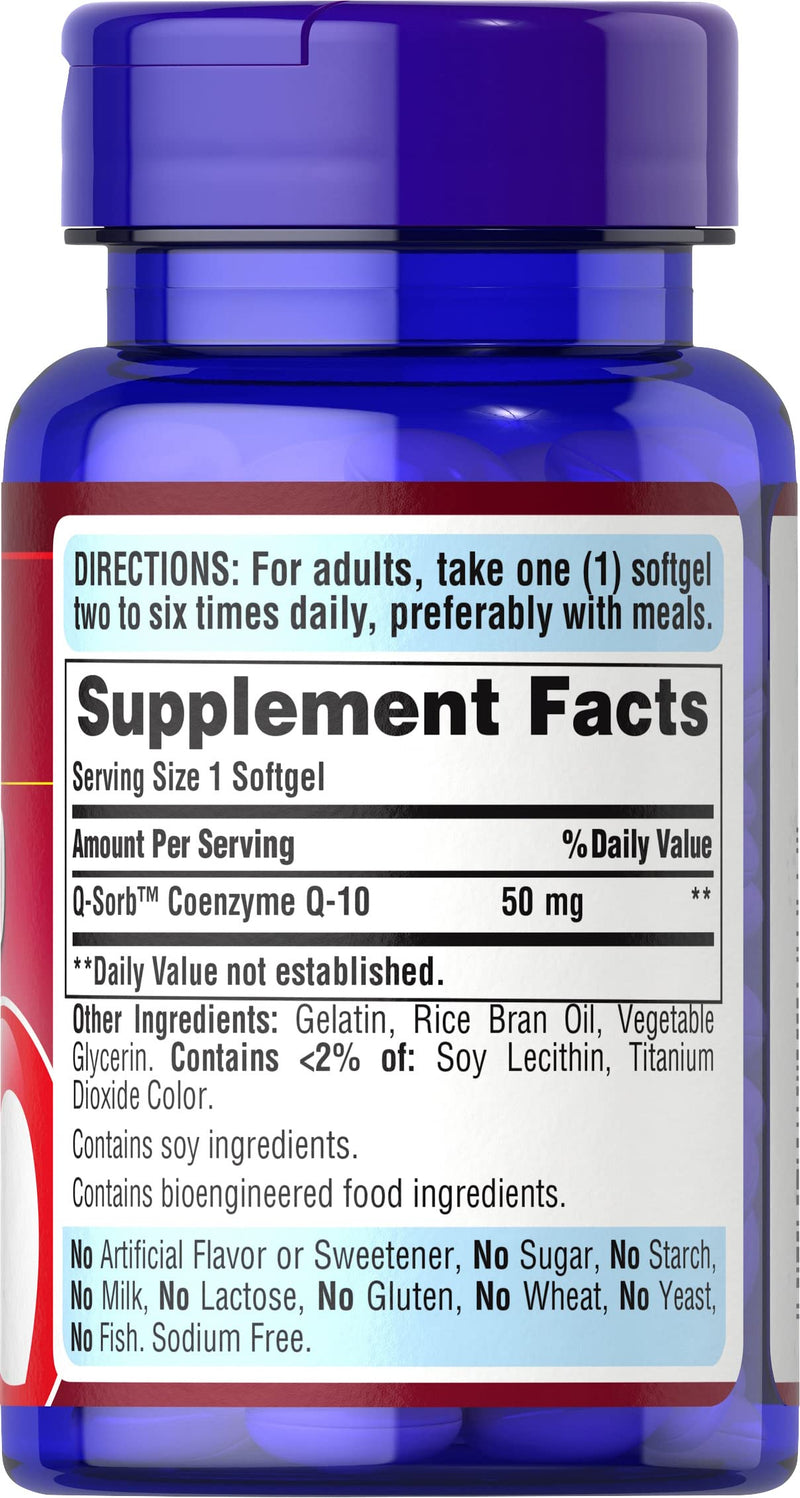 Q-Sorb CoQ10 50mg, Contributes to Heart Wellness,100 Softgels by Puritan's Pride 100 Count - NewNest Australia