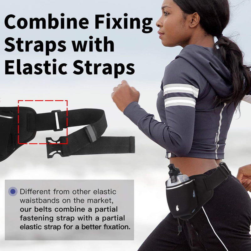PYFK Upgraded Running Belt with Water Bottles, Hydration Belt for Men and Women, Water Bottle Holder Running Pouch Belt, Fanny Pack Fits 6.5 inches Phones, Waist pack for Running Hiking Climbing purple - NewNest Australia