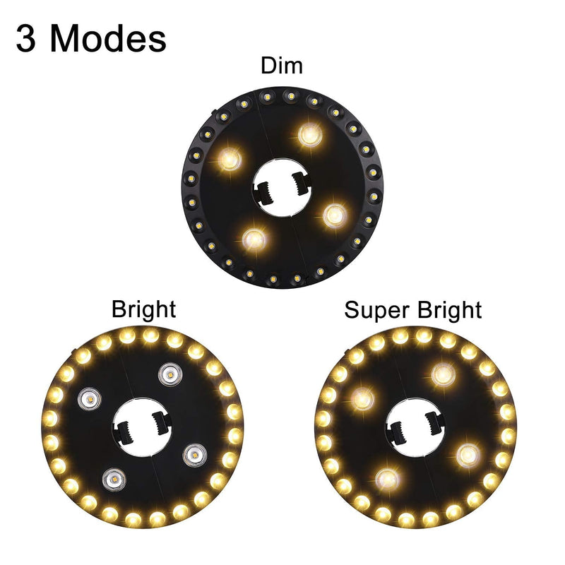 OYOCO Warm White Patio Umbrella Light 3 Brightness Modes Cordless 28 LED Lights at 200 lumens 4 x AA Battery Operated,Umbrella Pole Light for Patio Umbrellas,Camping Tents - NewNest Australia