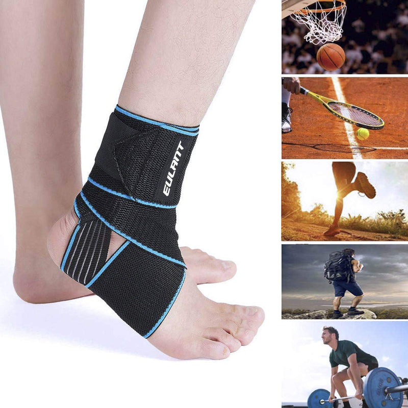 Eulant Ankle Bandage, 2 Pieces Ankle Bandage, Adjustable Ankle Bandage With Non-Slip Silicone Strips, Highly Elastic Foot Bandage For Volleyball, Football, Running, Cycling, 85 Cm - NewNest Australia
