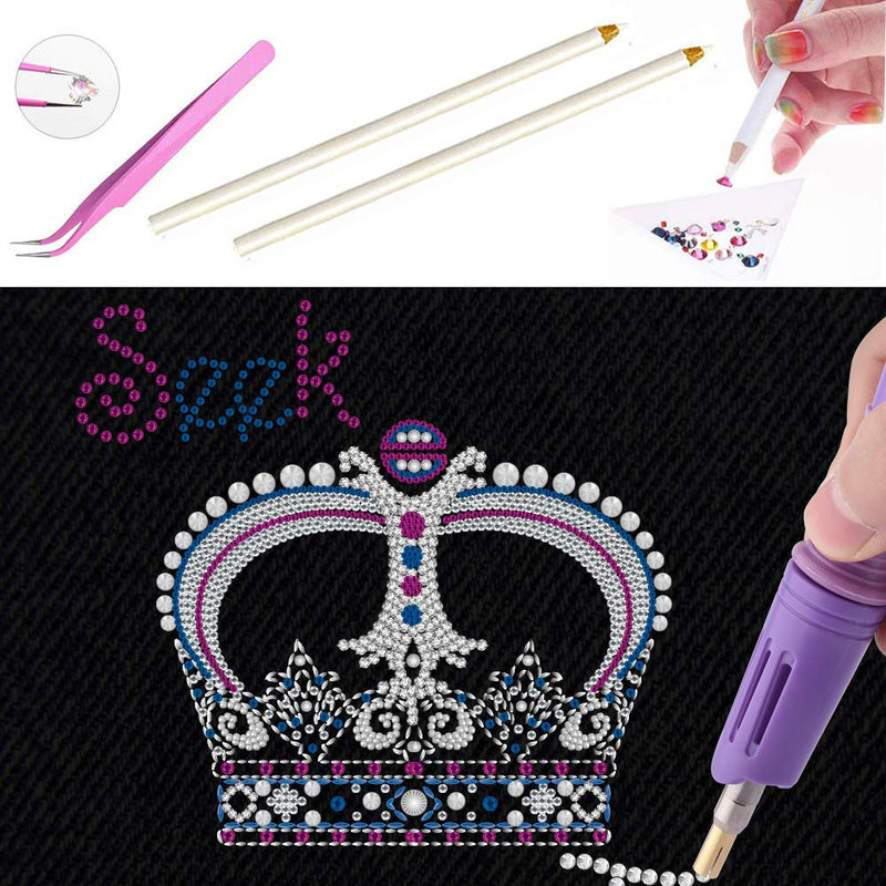 Hotfix Applicator, 7-in-1 Hot Fix Rhinestone Applicator Wand Setter Tool Kit with 7 Tips, 2 Pencils and Tweezers - NewNest Australia