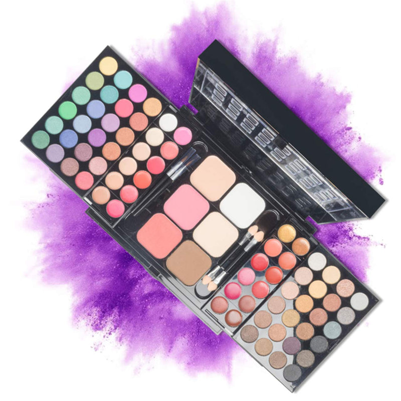 FantasyDay Holiday Gift Set 78 Colors All In One Makeup Palette Kit - 48 Colours Highly Pigmented Nudes Matte Warm Natural Eyeshadow Pallet with 18 Lipstick, 6 Concealer, 3 Blusher, 3 Shading Powder #96 - NewNest Australia