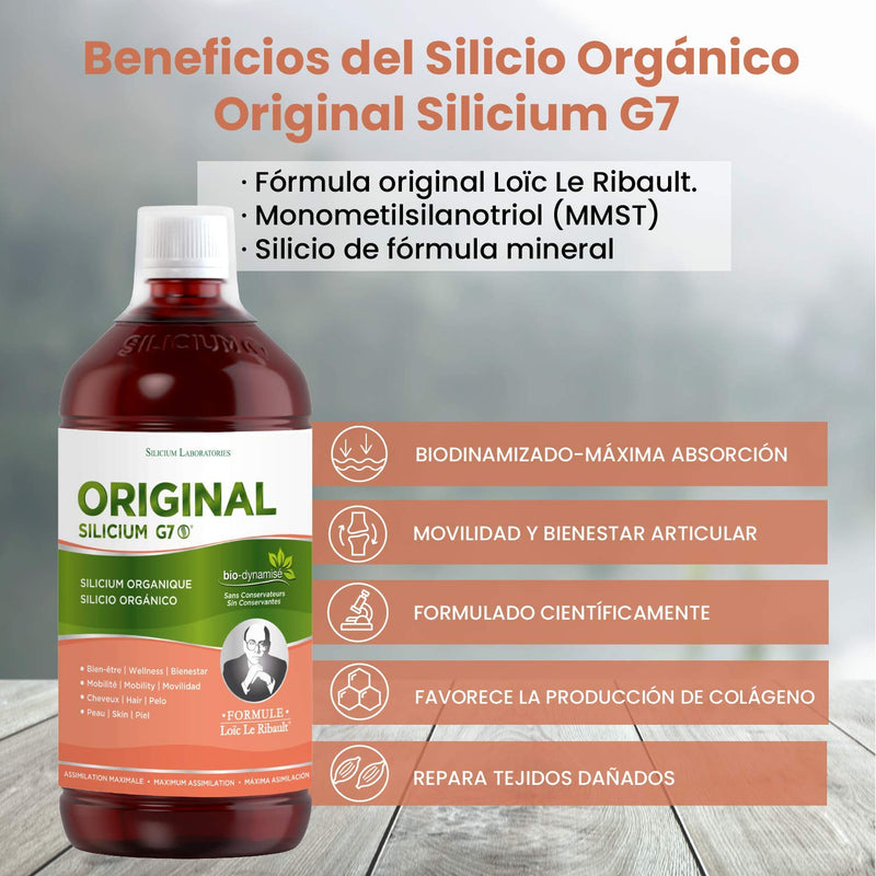 G7 original. Improved formula. Vegan liquid silicon supplement that supports collagen production. 1 liter - 1000 ml. - NewNest Australia