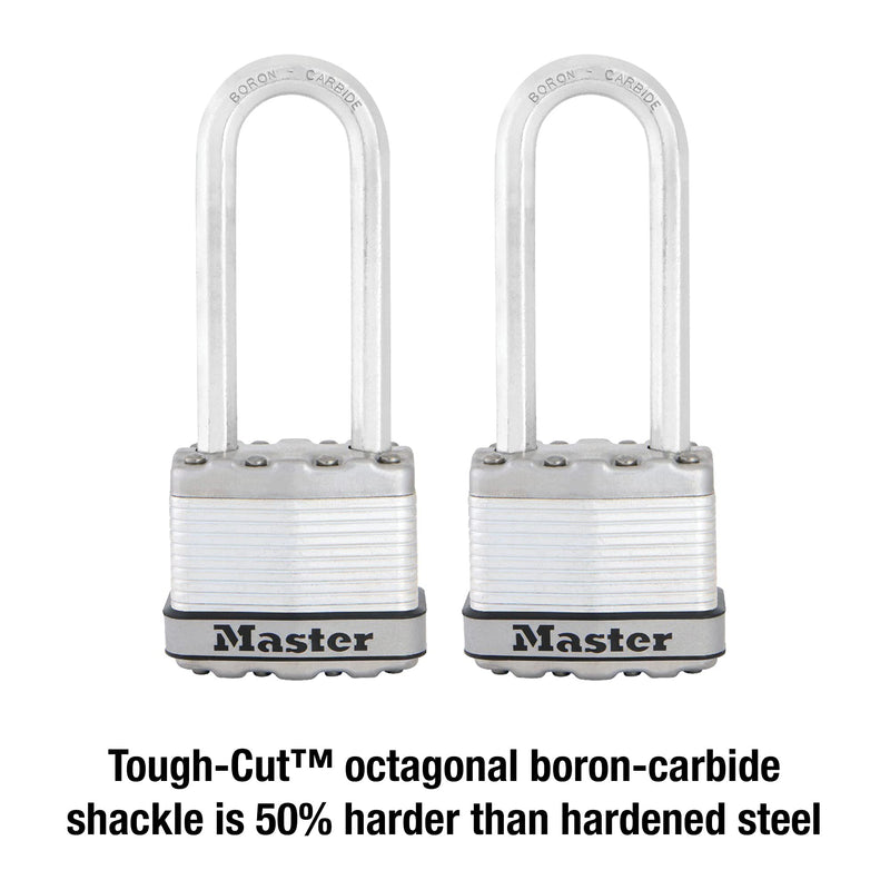 Master Lock M1XTLJ Magnum Heavy Duty Padlock with Key, 2 Pack Keyed-Alike 2-1/2-Inch Shackle 2-Pack - NewNest Australia