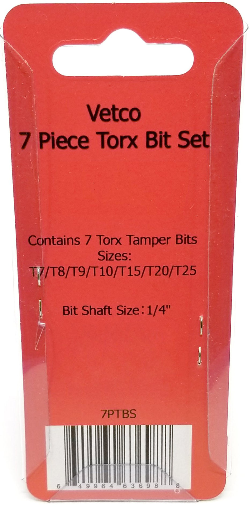 VETCO 7-Piece Security Torx Bit Set T-7, T-8, T-9, T-10, T15, T20 - NewNest Australia