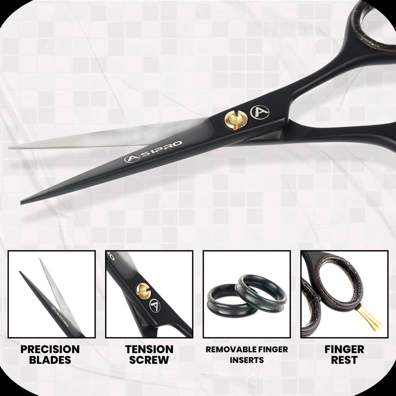 ASIPRO Beard Scissors Men 5"/12.7cm Complete Beard Care Set Including Beard Comb, Mustache Comb and Faux Leather Case, Mustache Scissors Professional Beard Scissors Stainless Steel Beard Scissors Hair Scissors for Beard - NewNest Australia