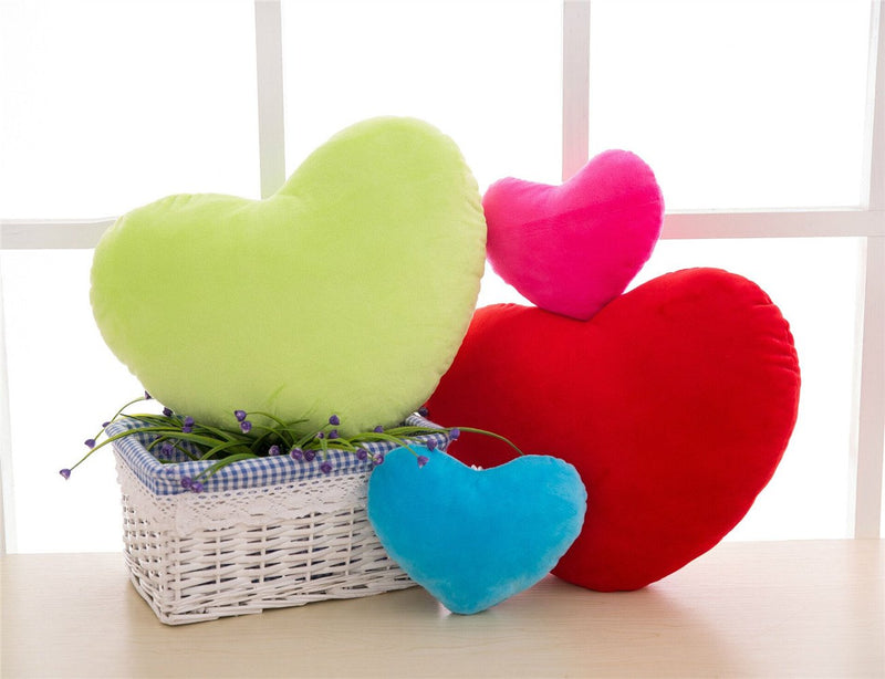 S-ssoy Plush Pillow Heart Shape Cushion Fluffy Throw Pillows Decorative Back Cushions for Friends Valentine's Day (Light Blue) - NewNest Australia